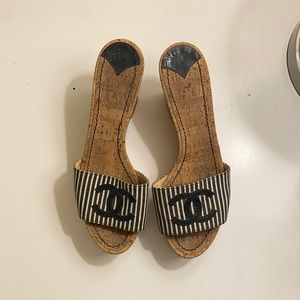 Chanel mule cork wedge Los Angeles